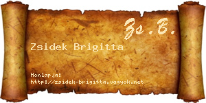 Zsidek Brigitta névjegykártya